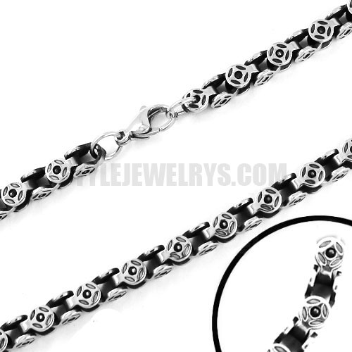 Stainless Steel Jewelry Chain 59.5cm Length Circular Link Chain Necklace W/Lobster Thickness 5mm ch360298 - Click Image to Close
